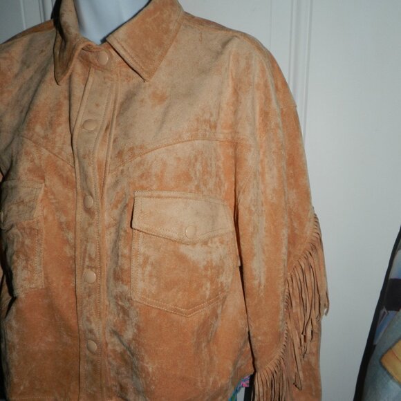 Blank NYC Vegan Suede Fringe Moto Jacket Sz S🆕📦🏃🏻💨🚚 - Picture 9 of 16